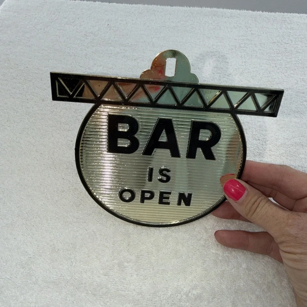 New Rare Vintage 1970's Bar Is Open/Closed Reversible Hanging Sign